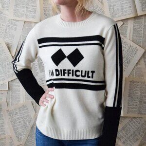 Never A Wallflower "I'm Diffilcult" Sweater in Cream